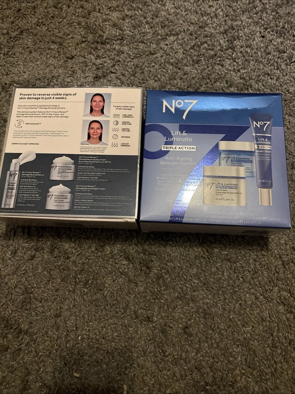 No7 Lift & Luminate Triple Action Skincare Set — Blue